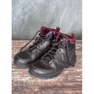 Nike Youth Hiking‎ Boots Brown Burgundy Sneakers Kids Shoes Size 5Y / No Insoles